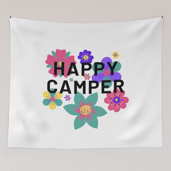 Item preview, Flower Overlay Happy Camper Camping Gift for Women designed and sold by FazCreations.