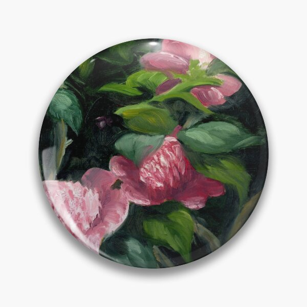 Item preview, Japanese Camellia Floral Impressionist Oil designed and sold by Andrew Gaia.