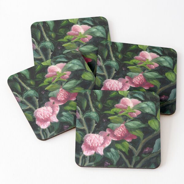 Item preview, Japanese Camellia Floral Impressionist Oil designed and sold by Andrew Gaia.