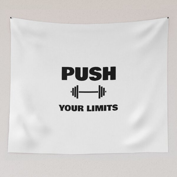 Item preview, Push Your Limits Dumbbell Gym Motivation designed and sold by Inspirationmotivation.