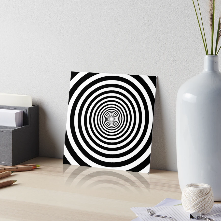 Hypnotic Spiral Fine Art Print. Spiral Art. Hypno. Mid Century Modern  Design. Wall Art. Cool and Funky Retro Colours. Stripes. 