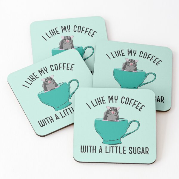 Aperçu de l'œuvre J'aime mon café avec un petit planeur de sucre mignon dans une tasse de thé créée et vendue par awkwarddesignco.