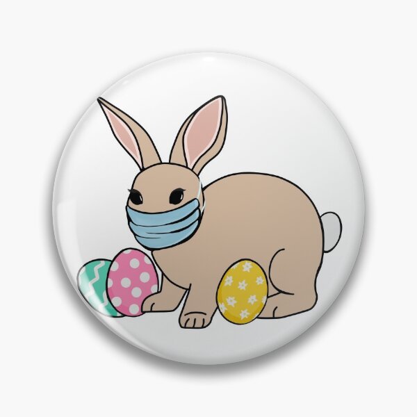 Aperçu de l'œuvre Lapin de Pâques avec masque facial/ Joyeuses Pâques !/ Lapin de Pâques avec œufs créée et vendue par muffinstandd.