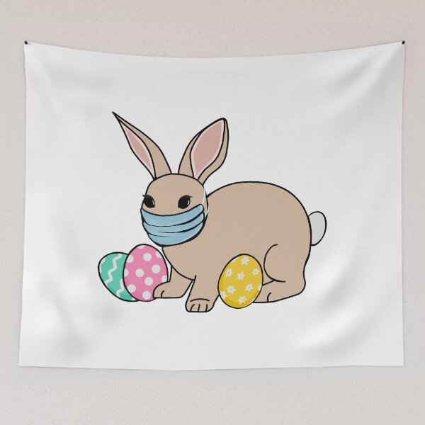 Item preview, Easter Bunny with Face Mask/ Happy Easter!/ Easter Bunny with Eggs designed and sold by muffinstandd.