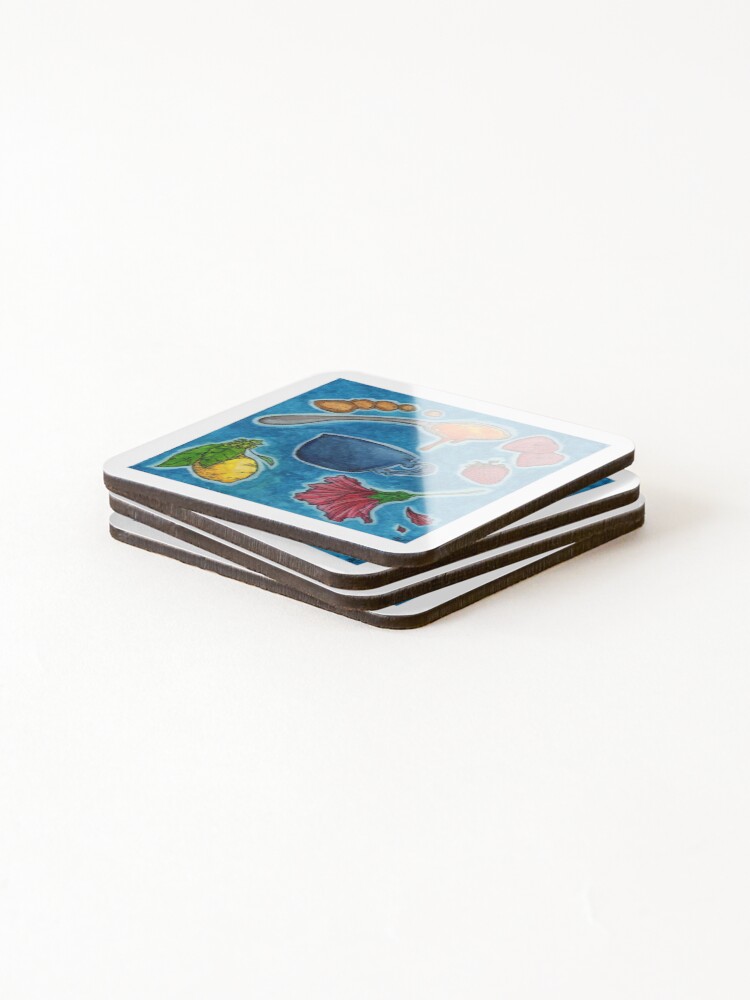Thumbnail 4 of 5, Coasters (Set of 4), Ingredients designed and sold by InkWitchery.