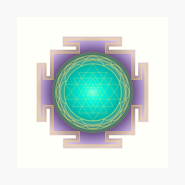 Item preview, Sri Yantra Turquoise gradient designed and sold by Milan Sensiart.