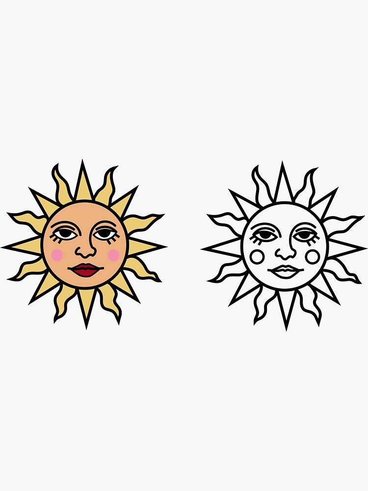 Vintage Aesthetic Sun Sticker By Dominikka0 Redbubble