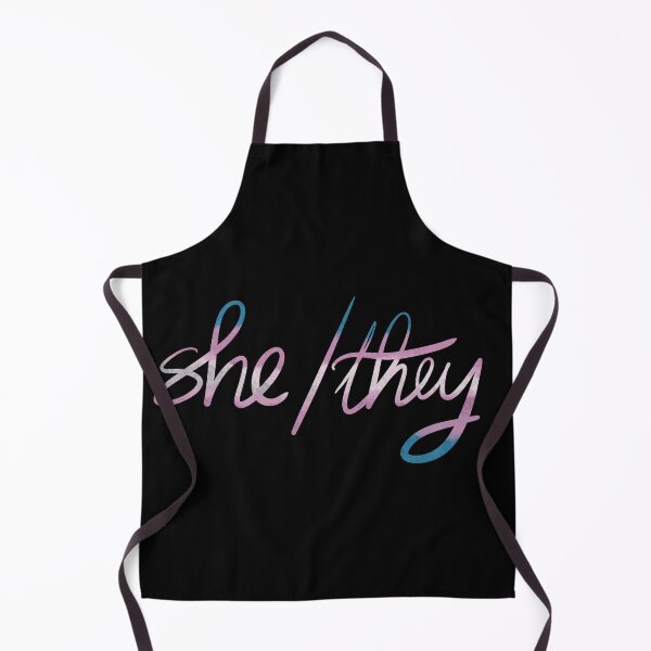 Item preview, She they pronoun pin non binary trans flag designed and sold by tragiciandesign.