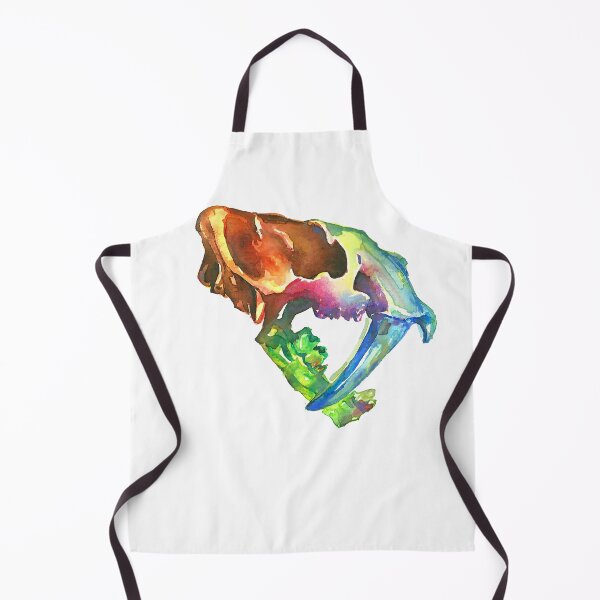 Item preview, Watercolor Fossil Sabre-Tooth Skull in Rainbow designed and sold by VivtheFish.