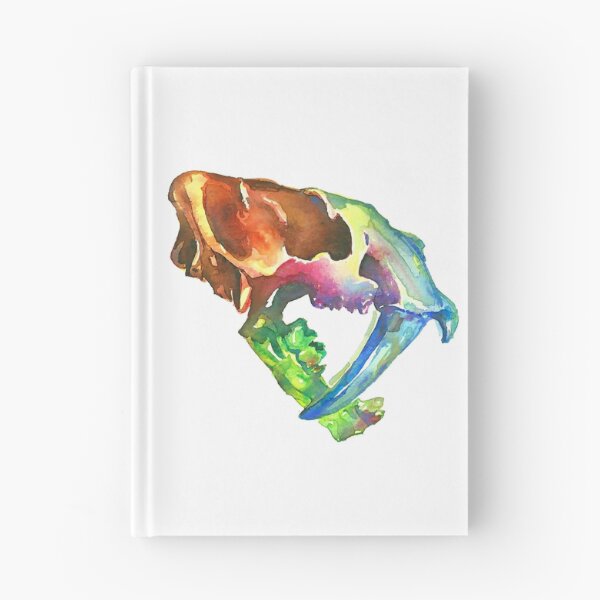 Item preview, Watercolor Fossil Sabre-Tooth Skull in Rainbow designed and sold by VivtheFish.