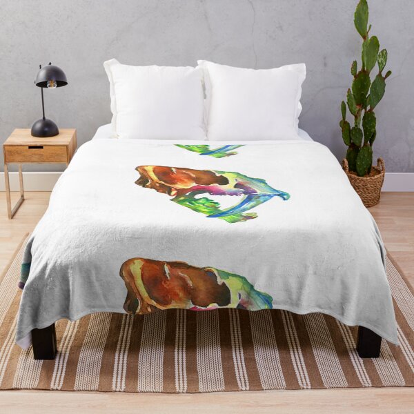 Item preview, Watercolor Fossil Sabre-Tooth Skull in Rainbow designed and sold by VivtheFish.