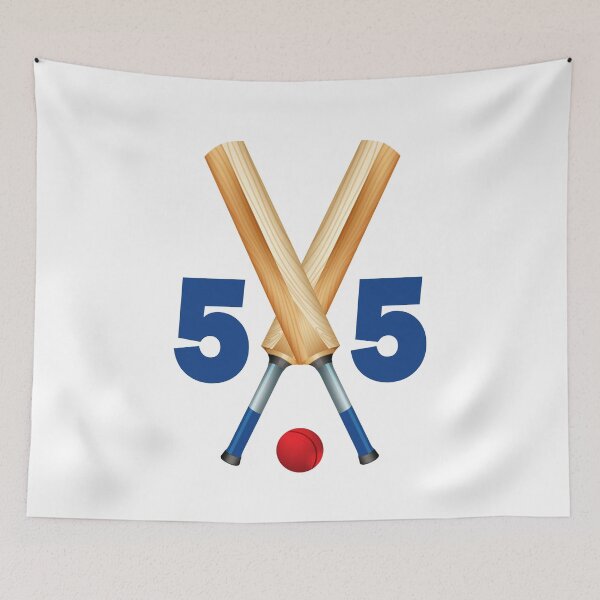 Item preview, Cricket number 55 - fifty five with bats and ball designed and sold by AllShirts21.