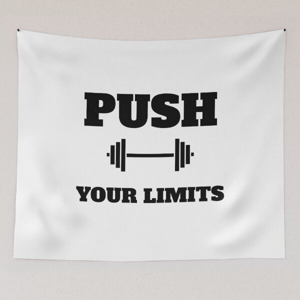 Item preview, Push Your Limits Dumbbell Gym Motivation designed and sold by Inspirationmotivation.