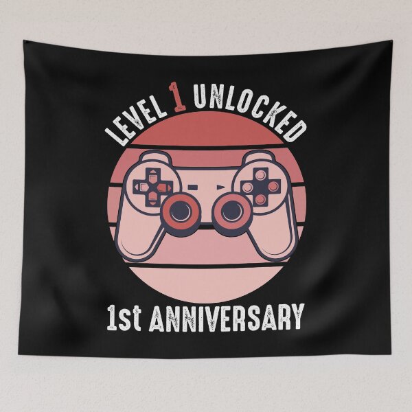 Item preview, Level 1 Unlocked 1st Anniversary designed and sold by RandomStuffShop.