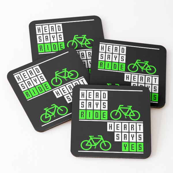 Item preview, Head says ride, heart says yes, Cycling Quote, Cyclist Gift Idea designed and sold by AS-Shirts.