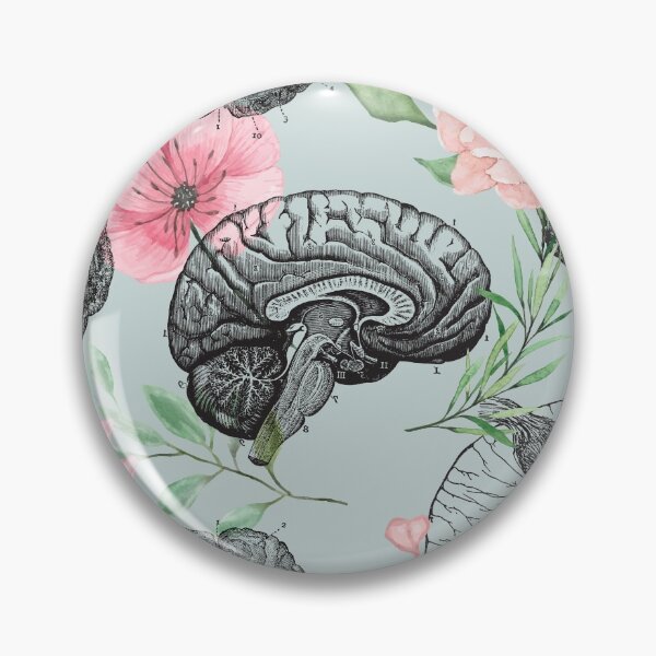 Item preview, Sage Green Brain Anatomy Flower Pattern  designed and sold by allexieee.