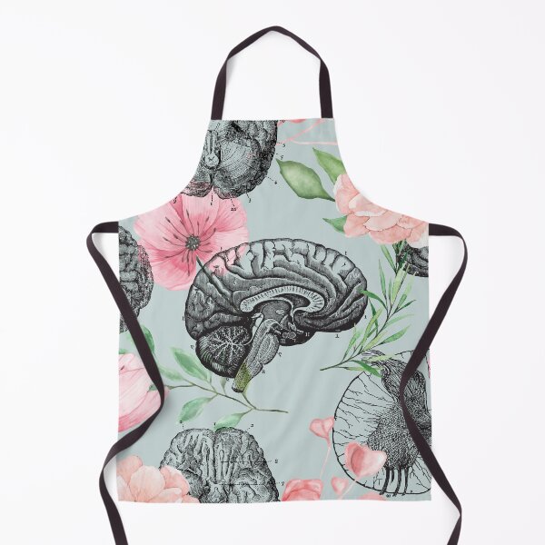 Item preview, Sage Green Brain Anatomy Flower Pattern  designed and sold by allexieee.
