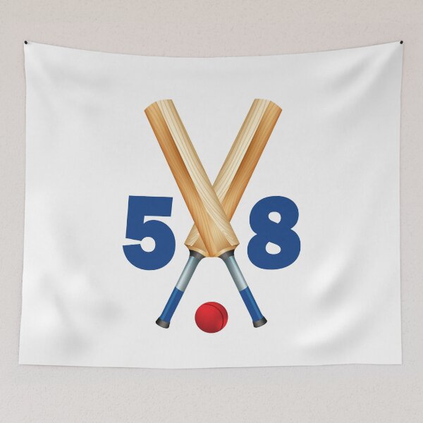 Item preview, Cricket number 58 - fifty eight with bats and ball designed and sold by AllShirts21.