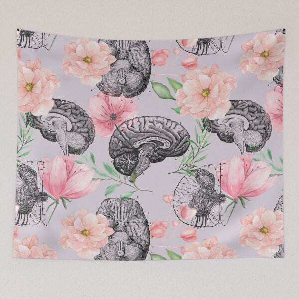 Item preview, Lavender Brain Anatomy Flower Pattern  designed and sold by allexieee.