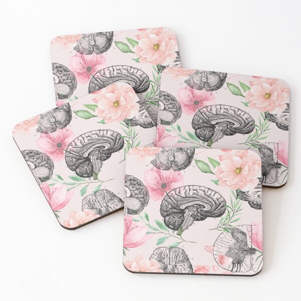 Item preview, Pink Brain Anatomy Flower Pattern  designed and sold by allexieee.