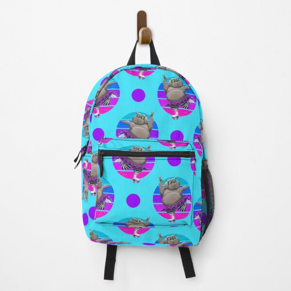 Item preview, BlueVintage 80's Style Roller Skating Retro Hippo Pattern designed and sold by Zurickdesigns.
