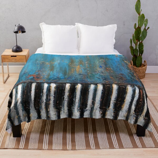 Item preview,  Abstract Blue and Gold piano keyboard designed and sold by Tiffany Roy.
