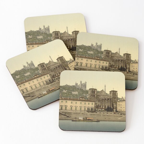Item preview, Cathedral and Notre Dame de Fourviere - France Circa 1890 Photochrom designed and sold by warishellstore.