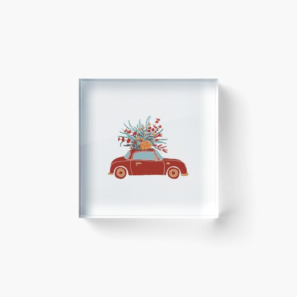 Item preview, Cute red car with flowers on top designed and sold by annetc-designs.