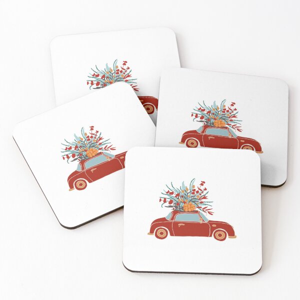 Item preview, Cute red car with flowers on top designed and sold by annetc-designs.