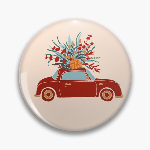 Item preview, Cute red car with flowers on top designed and sold by annetc-designs.