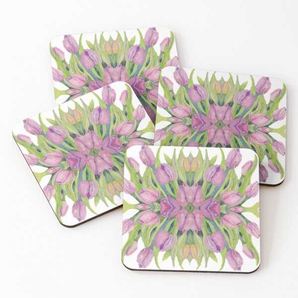 Item preview, Flower Power - Pink Tulips Kaleidoscope designed and sold by Julie Pickering.