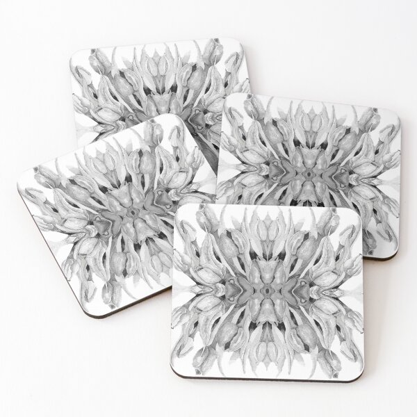 Item preview, Flower Power - Monochrome Watercolour Tulips Kaleidoscope designed and sold by Julie Pickering.