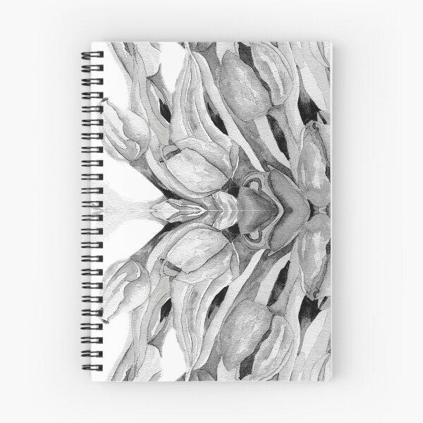 Item preview, Flower Power - Monochrome Watercolour Tulips Kaleidoscope designed and sold by Julie Pickering.
