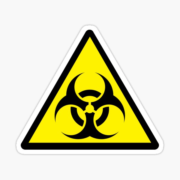Bio Hazard Sign 100x100mm Health Safety Sticker PACK OF 4 Caution 