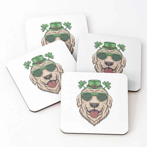 Item preview, Saint Patrick's Day Squad Group Party Animals Lucky Happy Golden Retriever Dog designed and sold by RKA-Products.