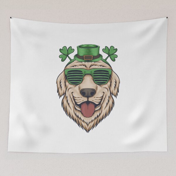 Item preview, Saint Patrick's Day Squad Group Party Animals Lucky Happy Golden Retriever Dog designed and sold by RKA-Products.