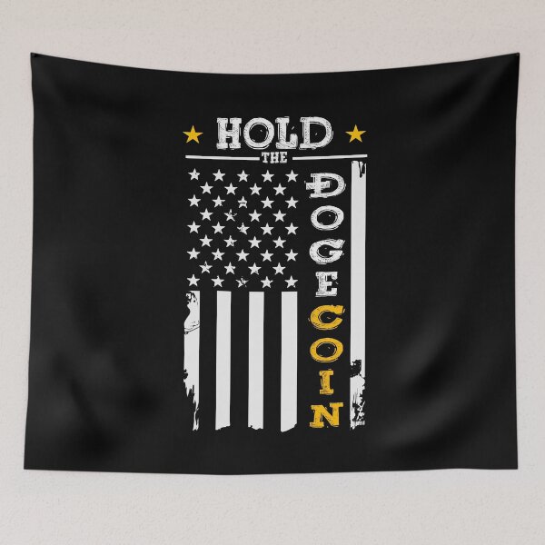 Artikelvorschau, Dogecoin Shirt Logo Dogecoin USA Flag Shirt entworfen und verkauft von Mytoonsquad.