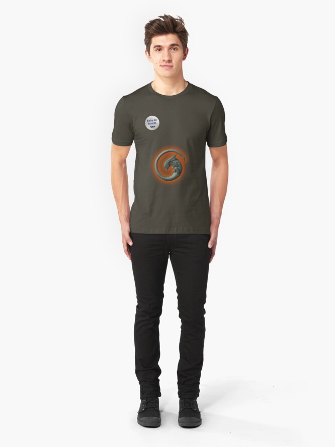 Alternate view of Alien on Board! Slim Fit T-Shirt