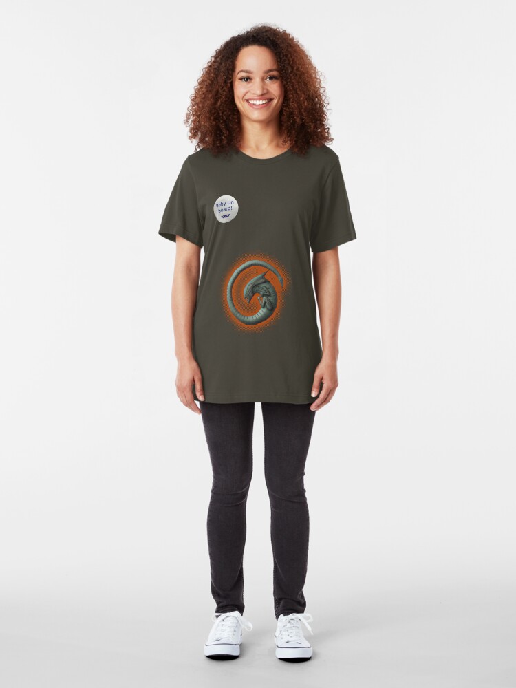 Alternate view of Alien on Board! Slim Fit T-Shirt