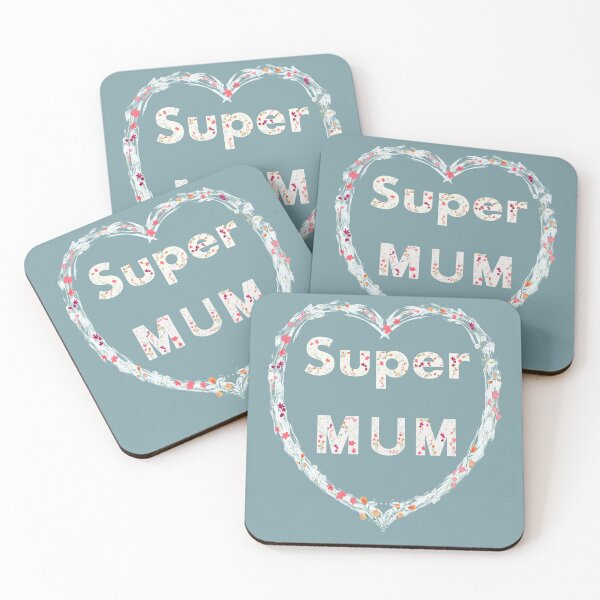 Item preview, Super Mum floral love heart designed and sold by Diane Hunter Art.