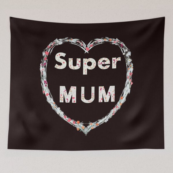 Item preview, Super Mum floral love heart designed and sold by Diane Hunter Art.