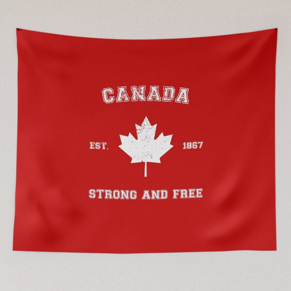 Item preview, Canada Strong And Free Vintage - White on Red designed and sold by BoredGames.