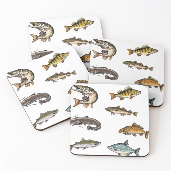 Item preview, Fish, bass, carp, catfish, perch, pattern graphic fly fishing lure artwork nature designed and sold by Skaimae.