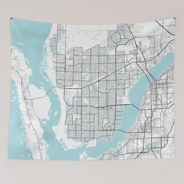 Item preview, Cape Coral City Map of Florida, USA - Circle designed and sold by deMAP.