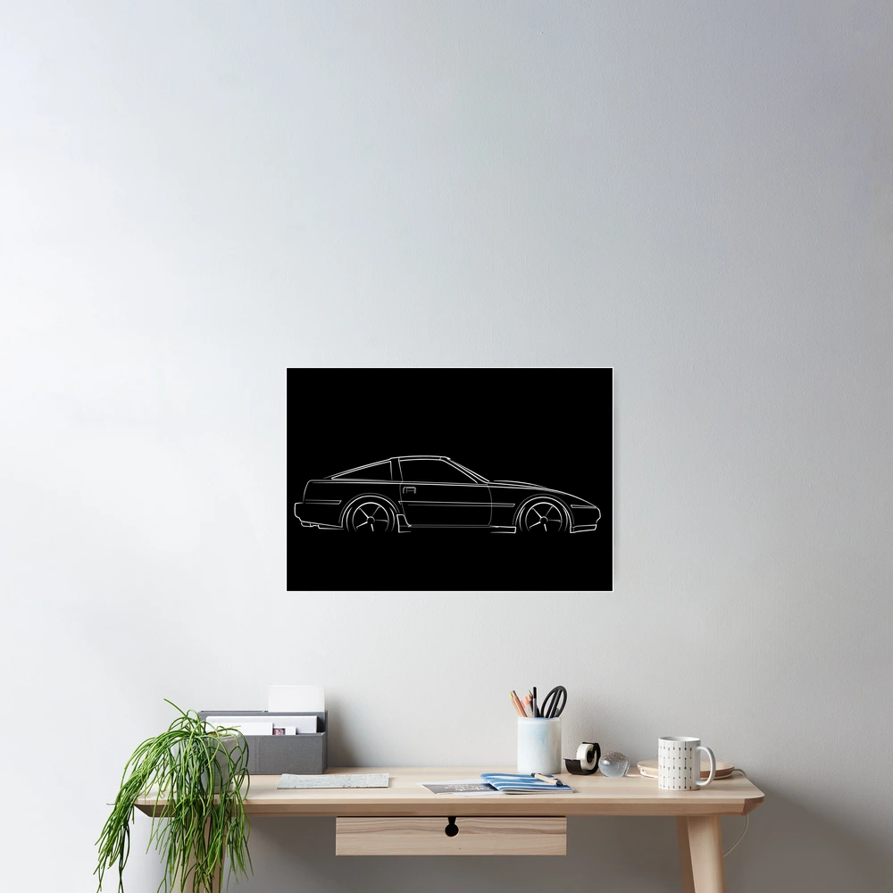 Nissan 300ZX Fairlady Z - profile stencil, white