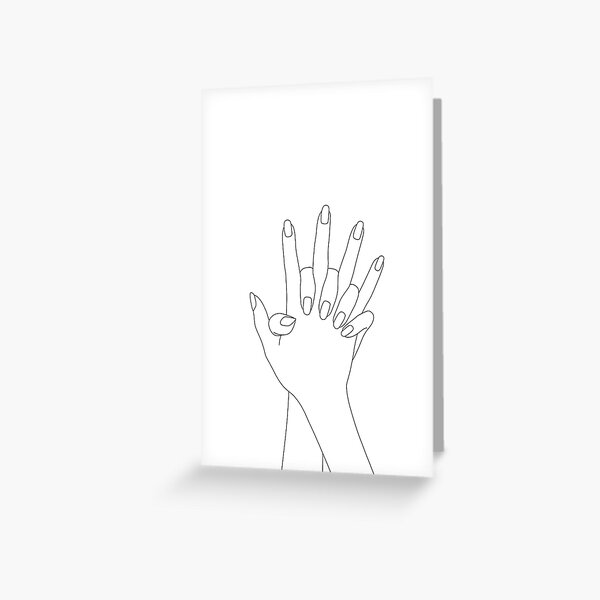 Tomados de la mano line art - Verity Tarjetas de felicitación