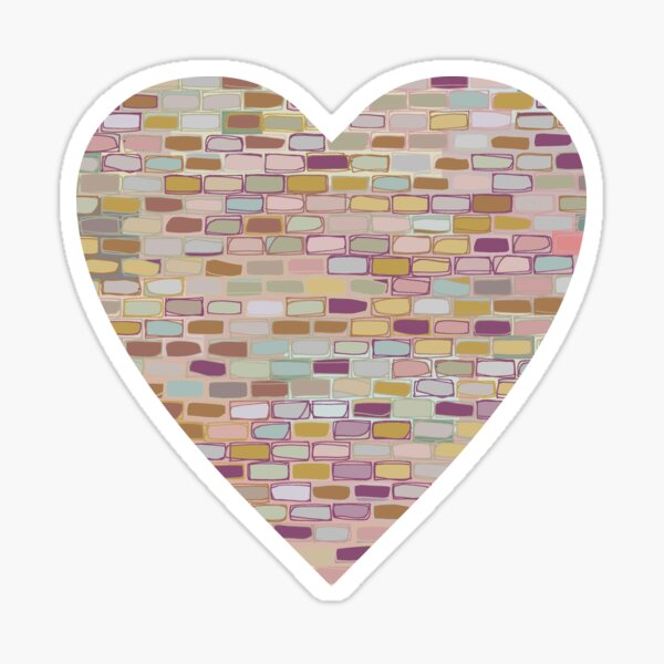 Stone Wall Heart (Digital Art) Sticker