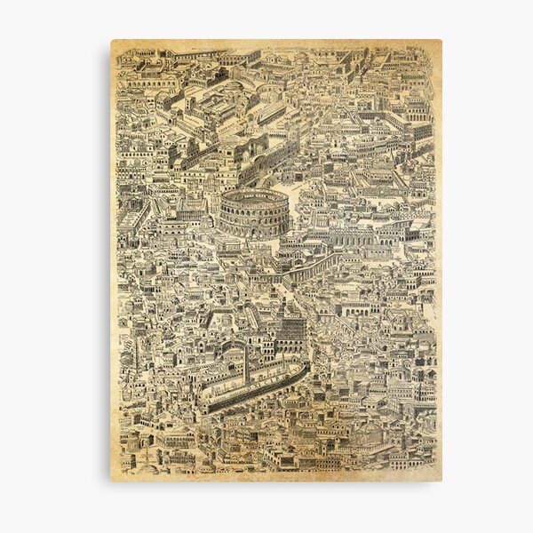 Vintage Map of Ancient Rome Metal Print