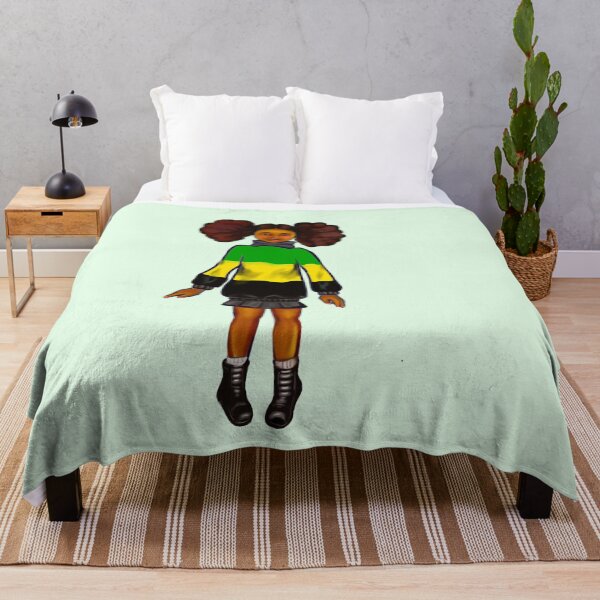 Item preview, Jamaica jumper - manga anime Jamaican girl with colours of Jamaican flag in black green and yellow designed and sold by Artonmytee.