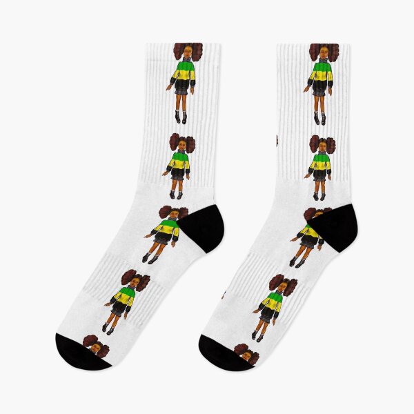 Aperçu de l'œuvre Pull jamaïcain - manga anime fille jamaïcaine aux couleurs du drapeau jamaïcain en noir vert et jaune créée et vendue par Artonmytee.